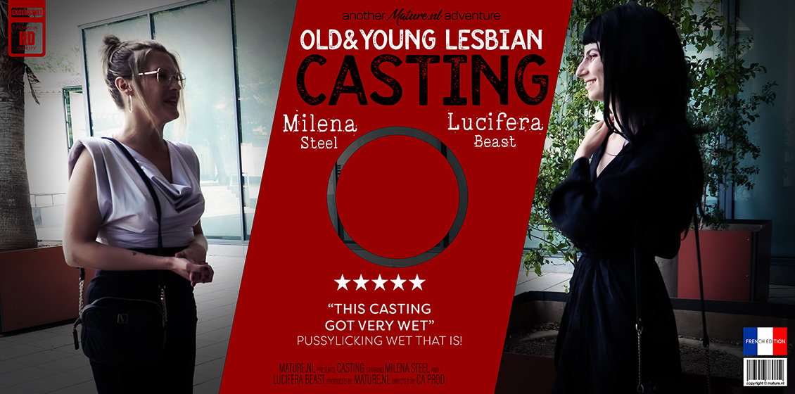 A hot old and young lesbian casting session with hot Lucifera Beast and MILF Milena Steel Lucifera Bast, Milena Steel