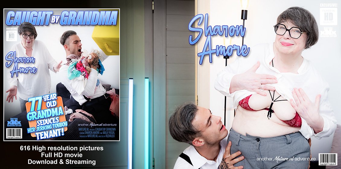 Caughty By Grandma. 77 Year Old Grandma Seduces Her Jerking Toyboy Tenant! Sharon Amore, Willy Regal